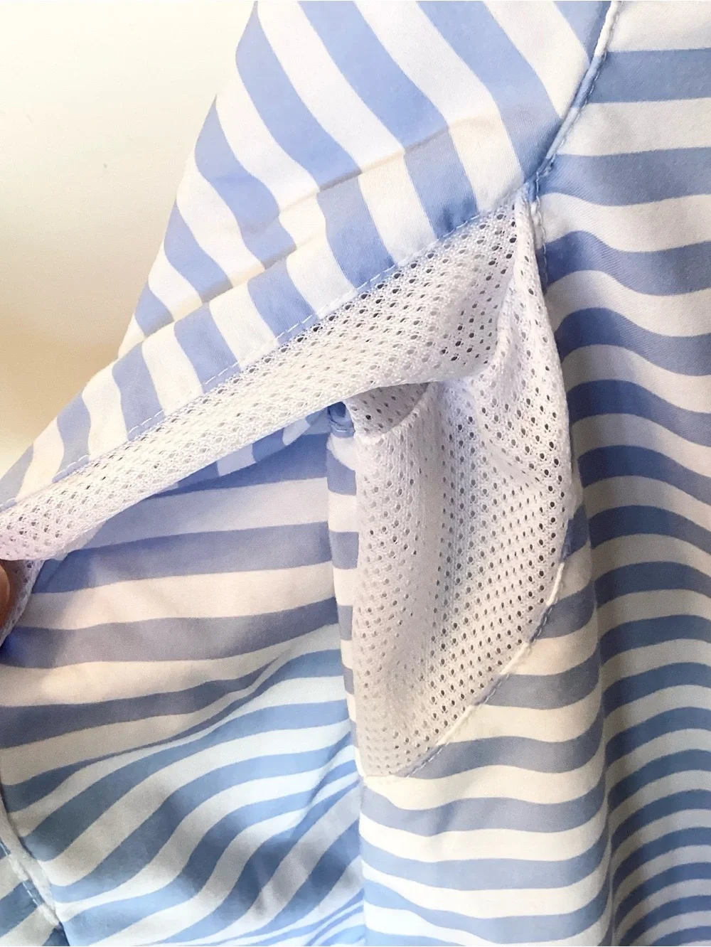 Solumbra Long Sleeve Seychelles Striped Beach Tunic - Blue/White - L
